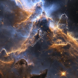 Radiant Pillars • Cosmic Nebula Phone Wallpaper • Celestial Space Background (Vertical)