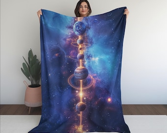 Celestial Axis Blanket | Cosmic Throw Decor | Cozy Reading or Gaming