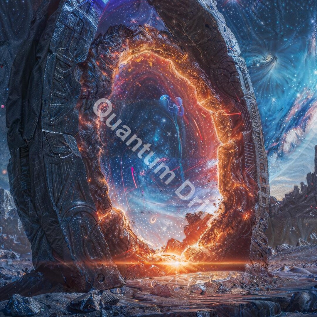 Obsidian Gate The Obsidian Gate | Surreal Sci-fi Space Portal Digital Wallpaper - Etsy