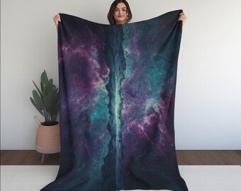The Rift Eternal | Galaxy Plush Blanket | Cosmic Couch Throw | Cozy Reading or Gaming Decor