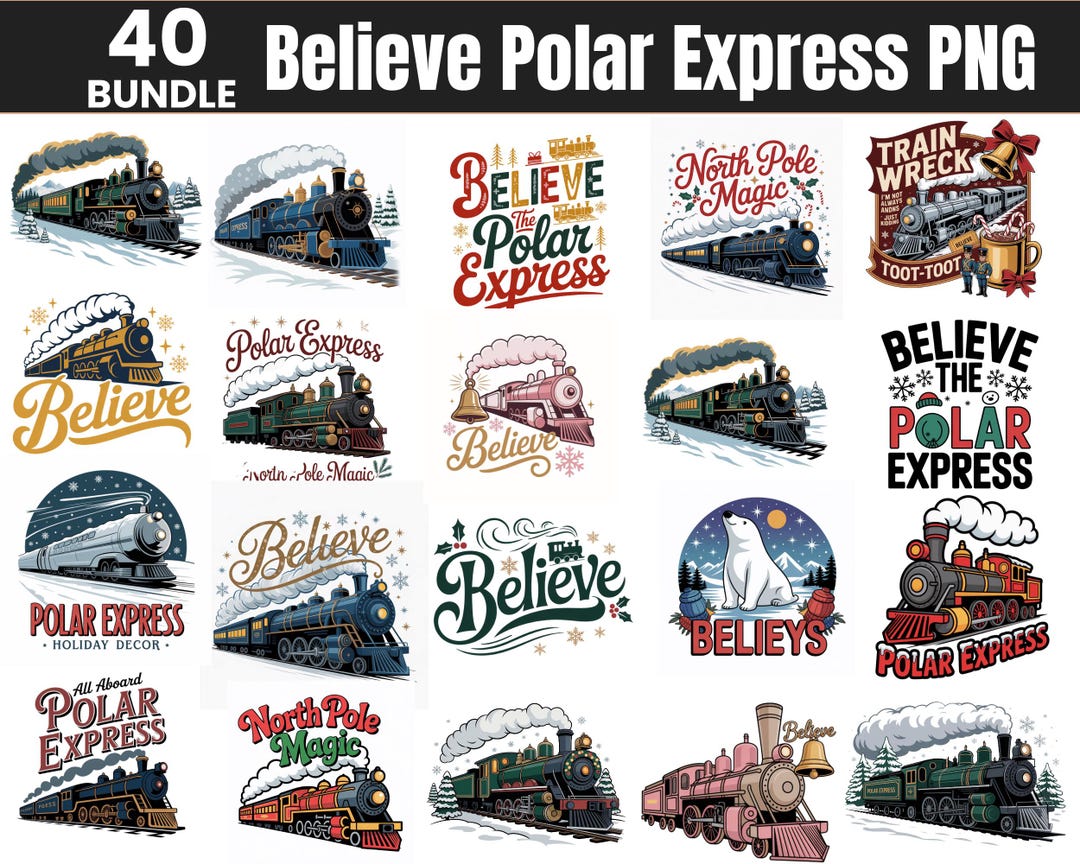 Believe Polar Express PNG | Christmas Magic Clipart | Holiday Train SVG ...