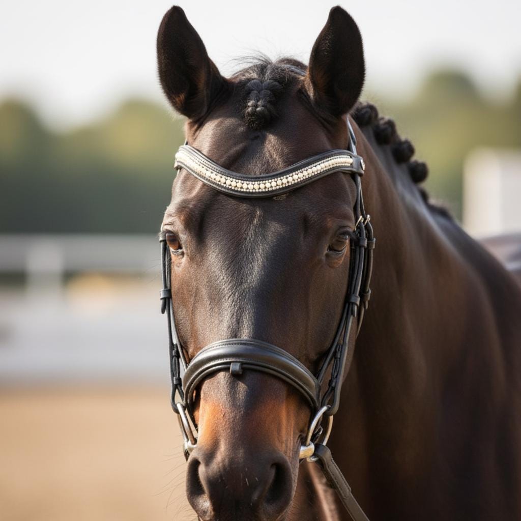 Bride d'équitation personnalisée en cuir avec cristaux de verre