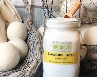 Laundry Soap - Plastic Free Packaging 32 oz. goat milk laundry detergent, eco-friendly natural laundry powder Shady Creek Farm