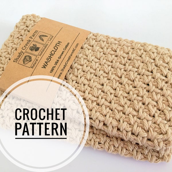 Crochet Pattern - Dishcloth Crochet Pattern - Moss Stitch Washcloth Crochet Pattern - Dish Cloth Wash cloth Pattern Beginner Crochet Pattern