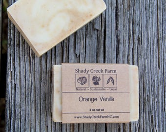 Orange Vanilla Soap All Natural Soap Artisanal Clay Soap Handcrafted Vegan Soap Handmade Soap Cold Process Soap