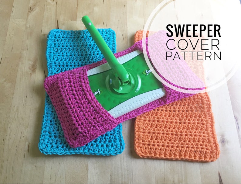 Crochet Pattern Reusable Crochet Sweeper Cover Pattern Sweeper Pad Pattern Wet Dry Mop Pattern Crochet Sweeper Mop Cover image 2