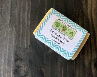 Lavender Mint Goat Milk Soap, Lavender Mint Soap, Minty Soap, Hand made Bar  of Soap, Made with Essential Oils, Best Goat Milk Soap