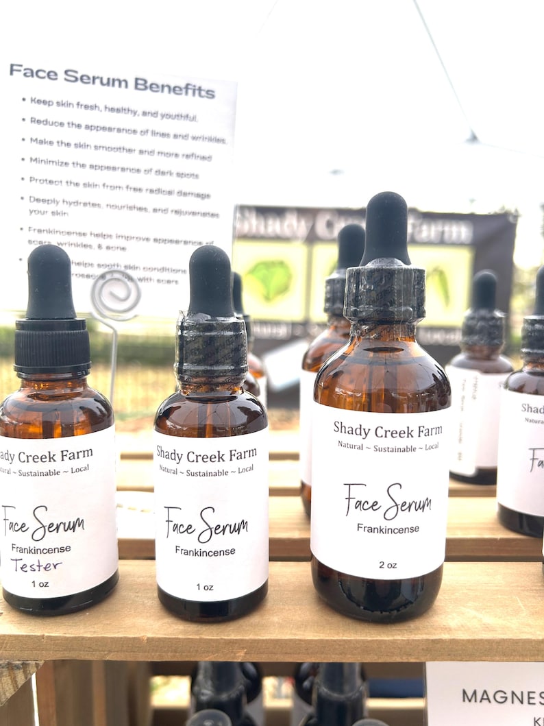 Organic Face Serum: Argan, Jojoba, Rosehip Oils - 1oz image 1