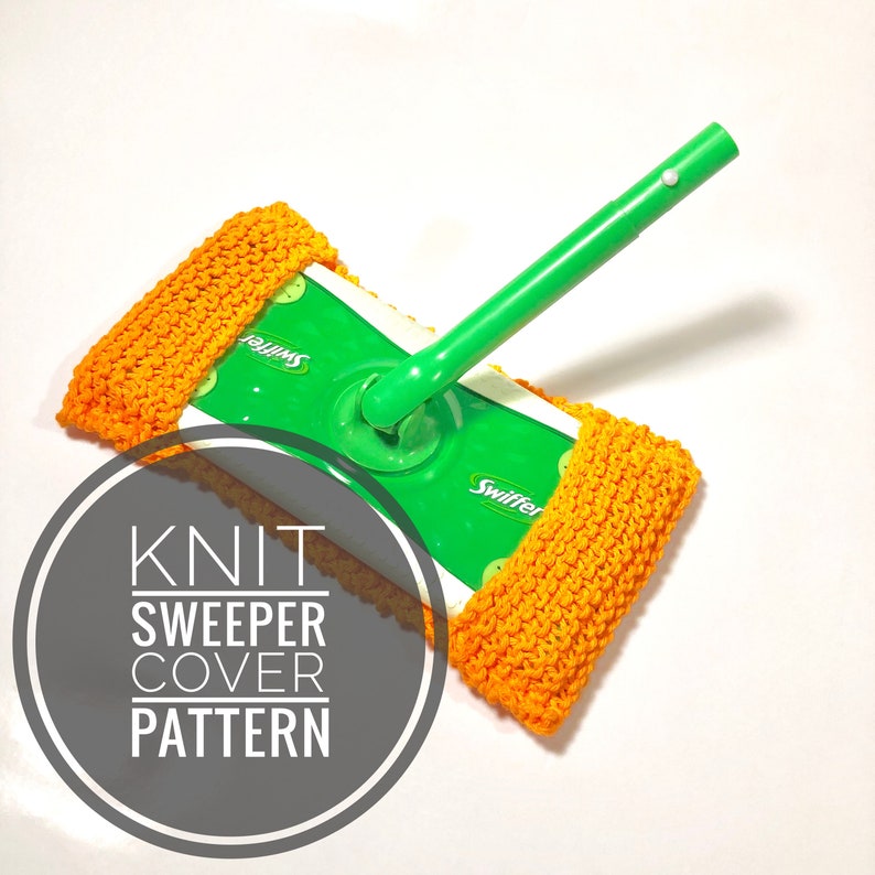 Knitting Pattern Reusable Knit Sweeper Cover Pattern Sweeper Pad Pattern Wet Dry Mop Pattern Knitted Sweeper Mop Cover image 4