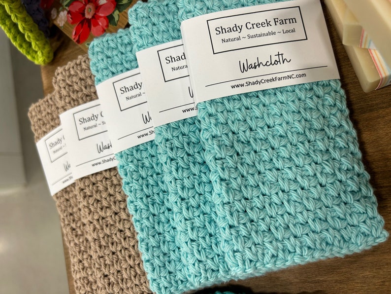 Shady Creek Farm Crochet Cotton Washcloth - Thumbnail 3