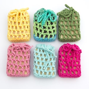 Soap Savers set of 3 Soap Cozy, Crochet Soap Saver set, Cotton Soap Sack, Cotton Soap Holder, gift set, soap gift image 2