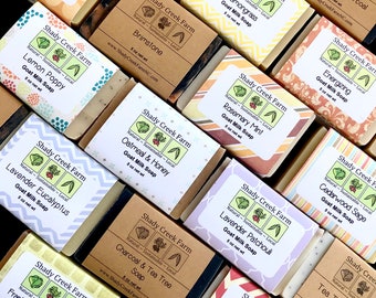 Soap Box Set of 10 - You Choose - Gift Bar Soaps Goat milk Soap and Vegan Soap Options