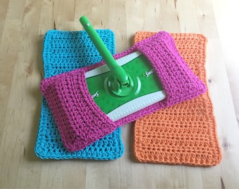 Sweeper Cover Set of 3 - Choose A Size - Standard & XL Reusable Crochet Sweeper Eco friendly Mop Covers  Wet Dry Mop Cover