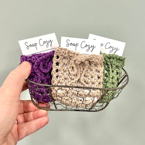 Soap Savers set of 3 Soap Cozy, Crochet Soap Saver set, Cotton Soap Sack, Cotton Soap Holder, gift set, soap gift image 1