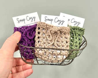 Soap Savers set of 3 Soap Cozy, Crochet Soap Saver set, Cotton Soap Sack, Cotton Soap Holder, gift set, soap gift