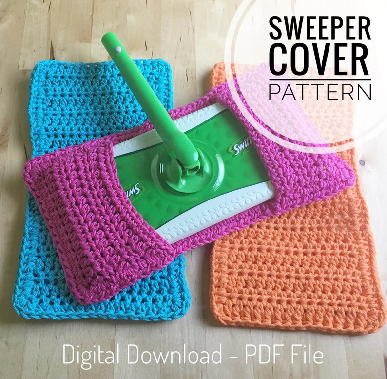 Crochet Pattern Reusable Crochet Sweeper Cover Pattern Sweeper Pad Pattern Wet Dry Mop Pattern Crochet Sweeper Mop Cover image 1