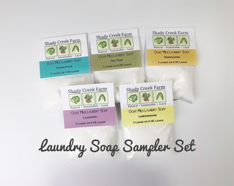 Laundry Soap Sampler - Laundry Detergent Sampler  - 5 Sample Size Varieties