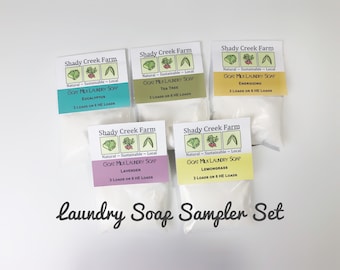 Laundry Soap Sampler - Laundry Detergent Sampler  - 5 Sample Size Varieties