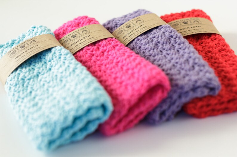 Cream Crochet Washcloth handmade washcloth hot pink Etsy