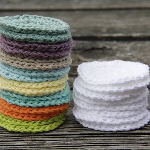 Face Scrubbies - Set of 4 Facial Rounds Makeup Remover Pads Reusable Cotton Rounds Face Cloths Mini Washcloths