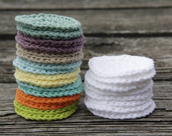 Face Scrubbies - Set of 4 Facial Rounds Makeup Remover Pads Reusable Cotton Rounds Face Cloths Mini Washcloths