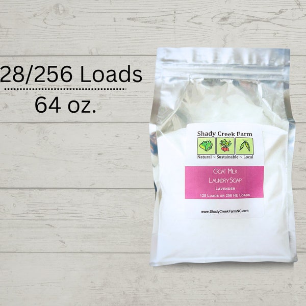 Bulk Laundry Soap Powder - 128-256 Loads - Goat Milk Laundry Soap, laundry detergent, laundry powder, Shady Creek Farm biodegradable HE safe