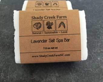 Lavender Salt Soap Vegan Exfoliating Salt Bar Spa Soap Palm Free Lavender Soap Homemade Soap Cold Process Soap All Natural Lye Soap