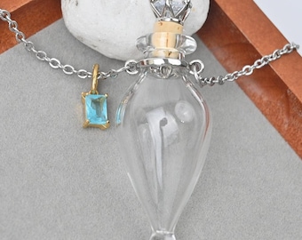 Hand-Blown Glass Memorial Necklace - Urn Locket for Ashes