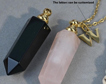 Collar de urna de cristal con inicial personalizada, colgante de recuerdo para cenizas