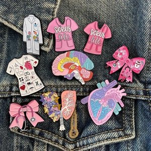 Medical Enamel Pin, Organ Badges, Nurse Gift