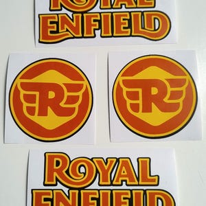 Royal UK Premium Vinyl Motorcycle Tank Decals x 2 Emblem Stickers Personalize your motorcycle. Custom Orange
