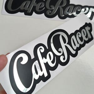 Cafe Racer Premium Vinyl Motorcycle Tank Decal x 2 Emblem Stickers Personalize your motorcycle. Custom