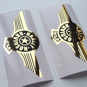 Premium HD American vinyl motorcycle tank decals x 2. Emblem stickers. Customize your motorcycle. Custom USA