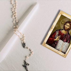 Orthodox Christian Prayer Card – Icon of Christ Pantocrator with Jesus Prayer – Digital Download