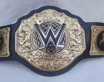 Réplica personalizada del cinturón del Campeonato Mundial de Peso Pesado – Título de lucha libre chapado en oro, tamaño adulto