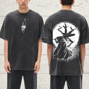 Berserk Anime Acid Wash T-Shirt | Unisex Vintage Casual Cotton Distressed Short-Sleeve Tee | Daily Wear, Outdoor, gift for him- for here
