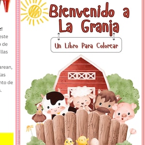 Farm Animals Spanish Coloring Book for Toddlers - Bilingual English Spanish Learning, Preschool & Homeschool Activity book