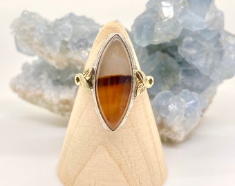 Vintage Mojave Desert Landscape Agate Ring