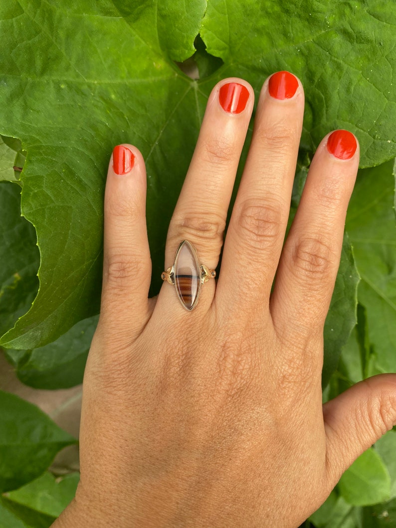 Vintage Sonoran Desert Landscape Agate Ring image 2