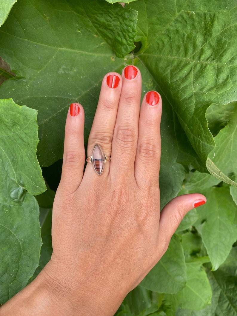 Vintage Sonoran Desert Landscape Agate Ring image 4