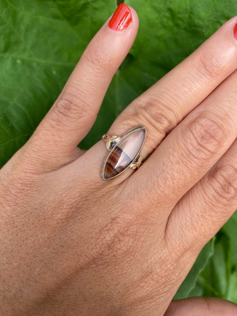 Vintage Sonoran Desert Landscape Agate Ring image 3