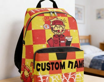 Elliot Backpack - Custom name - Roblox Backpack - Pizza Lover Gift