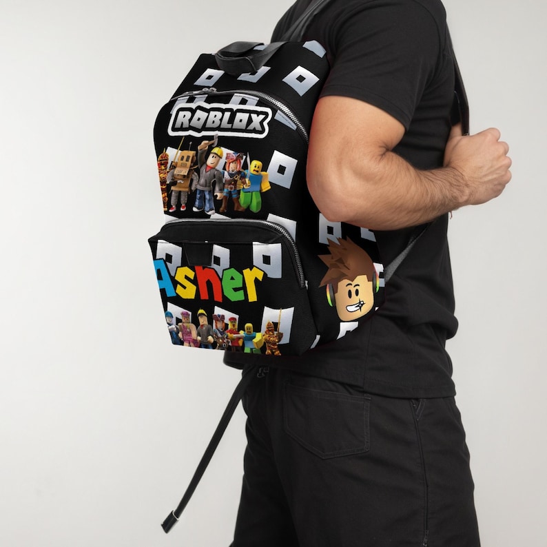 Roblox-Inspired Custom Name School Bag, Boys Birthday Gift, Gaming Theme Bookbag image 1