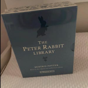 Vintage Beatrix Potter Peter Rabbit biblioteksbokset helt nytt aldrig öppnat