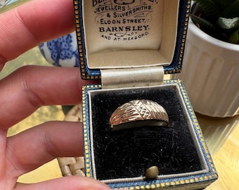 Anillo antiguo de oro de 9 quilates grabado / Contrastado en Birmingham, 1992.