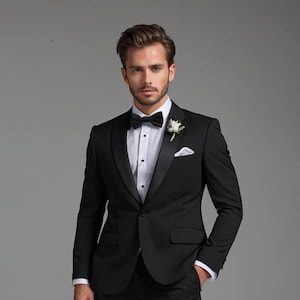 Custom Black Two-Piece Suit: Slim Fit Blazer & Trousers