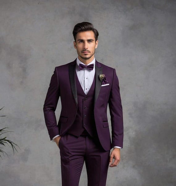 what color tux with purple dress Suit Color to match a Lilac Wedding Gown : r/mensfashion