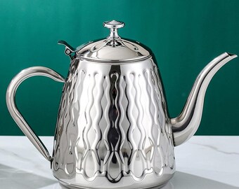 Stainless Steel Teapot: Vintage Kettle for Loose Leaf Tea