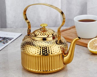 Stainless Steel Teapot: Vintage Stovetop Kettle, 40.5oz