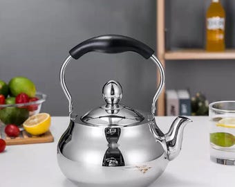 Stainless Steel Teapot: Vintage Stovetop Kettle for Loose Leaf Tea